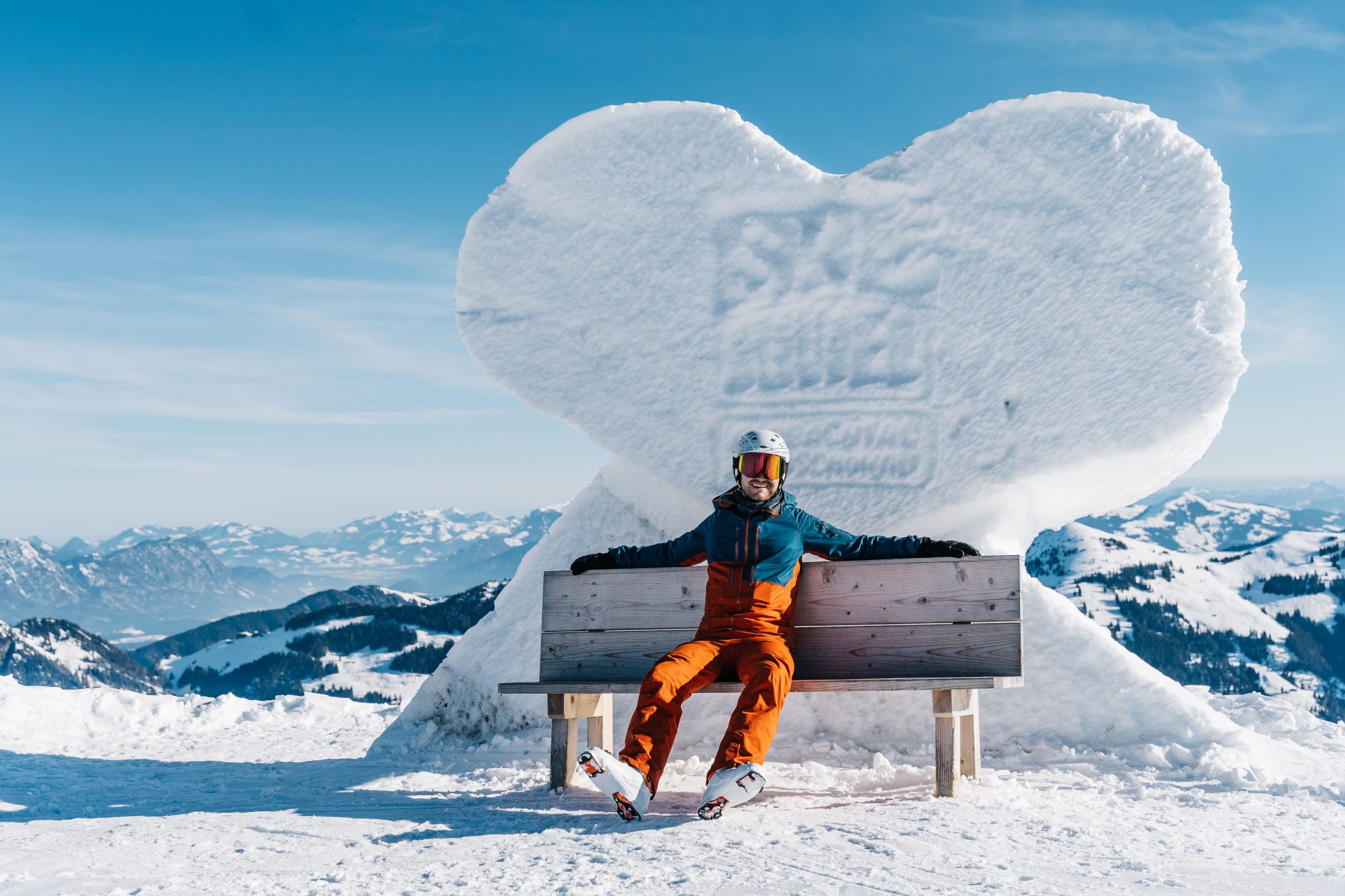 Schneeherz bij de top van de Hornbahn 2.000 in het Alpbachtal