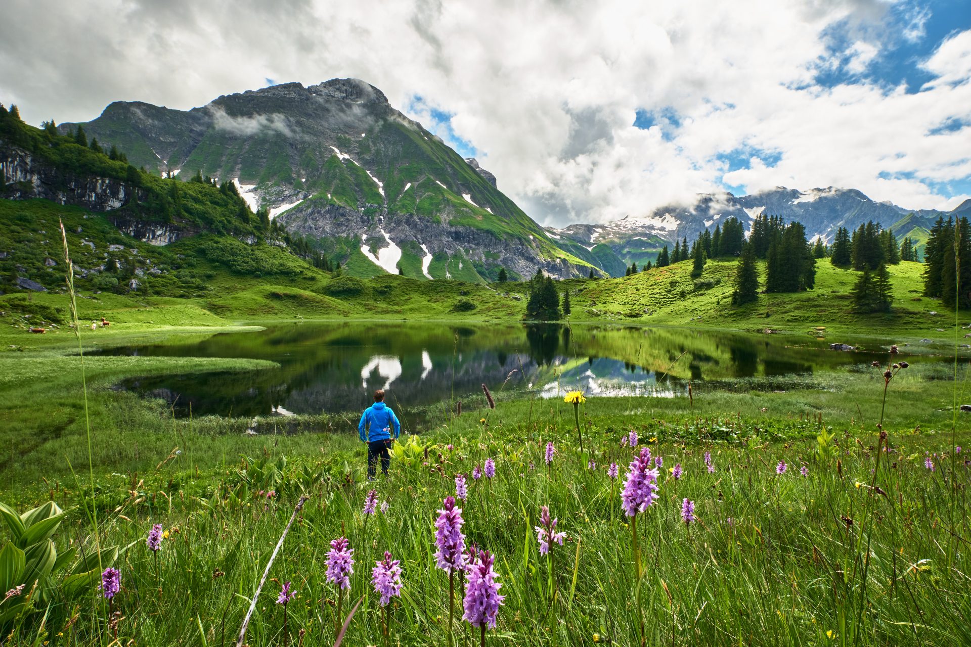 Körbersee in het Bregenzerwald vlakbij Lech en Warth