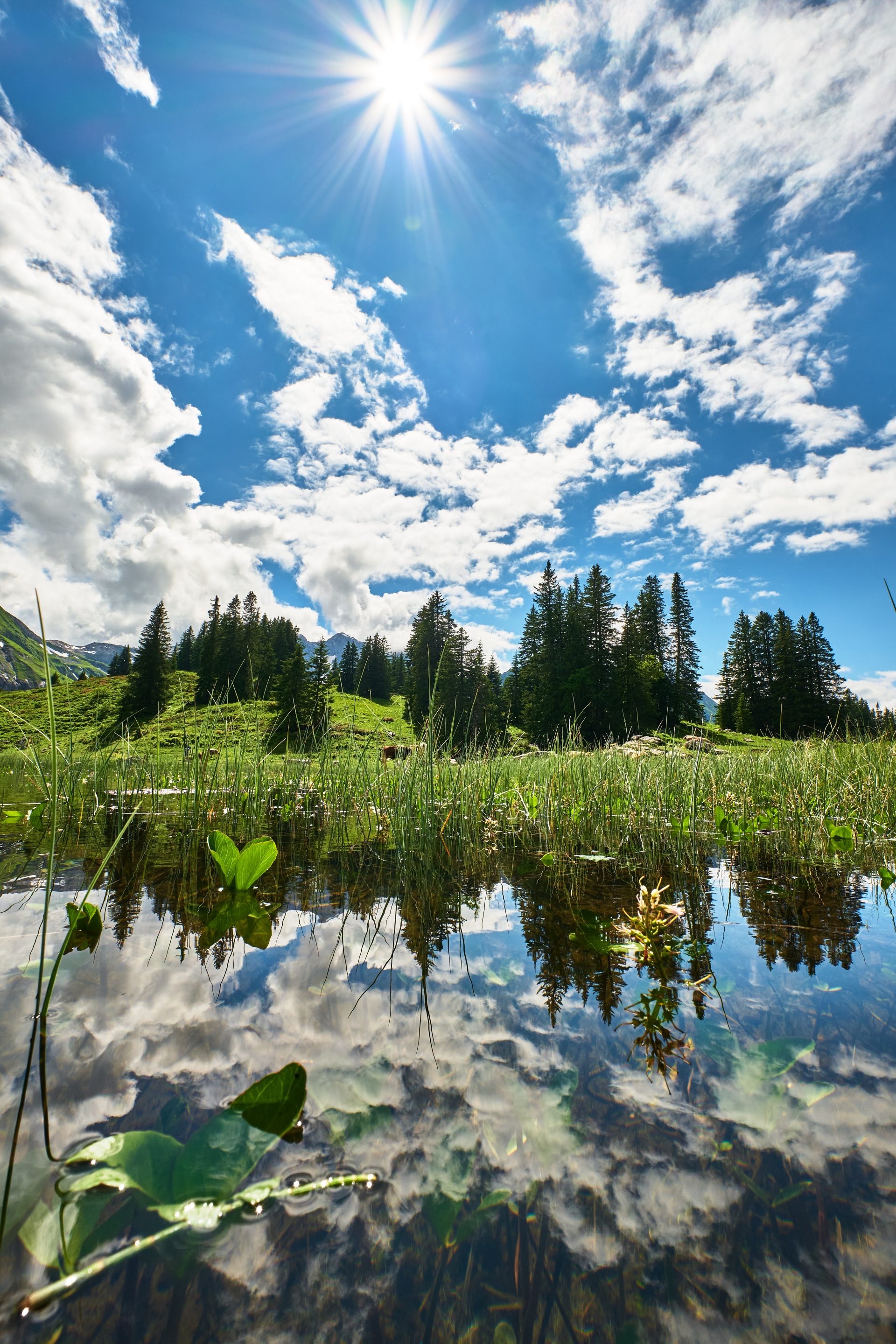 Körbersee in het Bregenzerwald vlakbij Lech en Warth