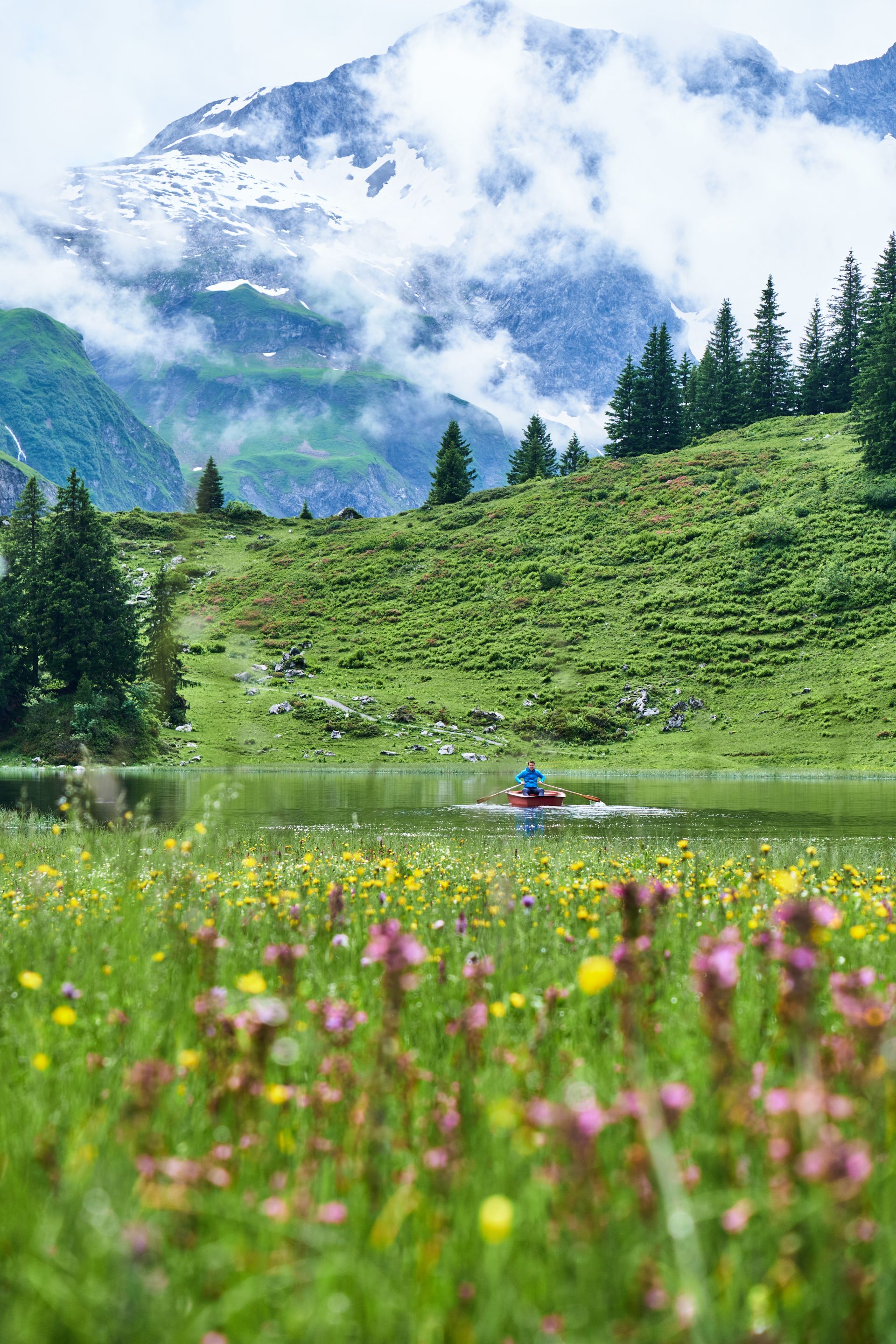 Körbersee in het Bregenzerwald vlakbij Lech en Warth